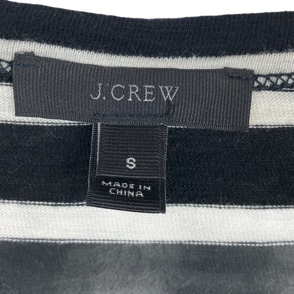 J. CREW S Black & Cream Stripe Double Zipper Dress Small Preppy Academia - Picture 4 of 8